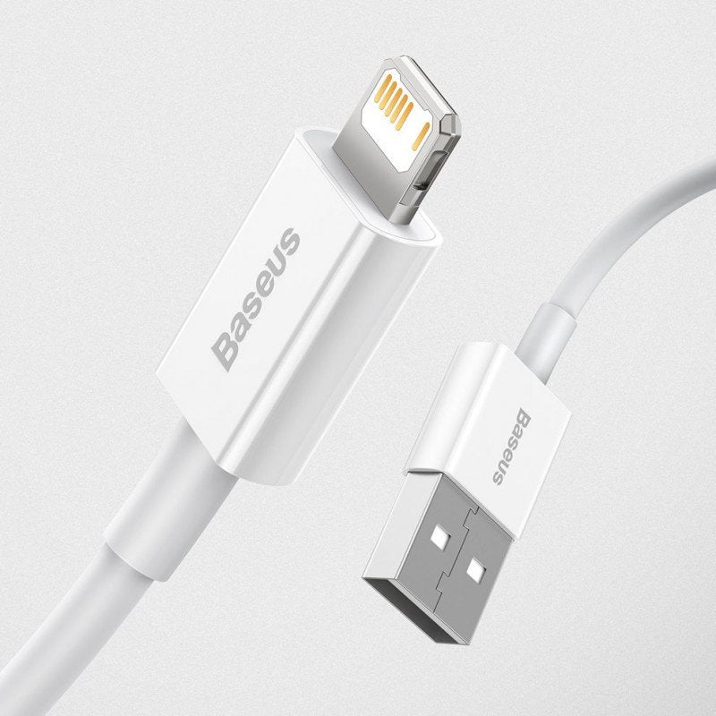 Baseus Lightning Superior Series Cable, Fast Charging, Data 2.4a, 2m White (Calys-C02)