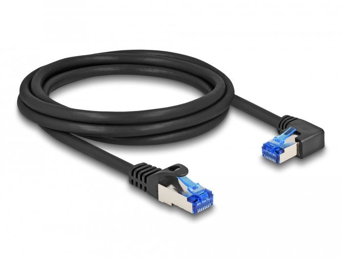 Delock 80223 Cable De Red Rj45 Cat.6a S/Ftp Recto / Acodado A La Derecha 2 M Negro