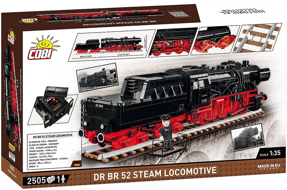 Locomotora De Vapor Cobi Dr Br Clase 52, Juguete De Construcción Escala 1:35