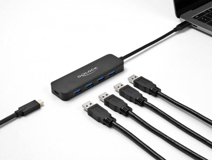 Delock Hub Usb Type-C De 4 Puertos Usb 3.2 Gen 1 Con Power Delivery De 85 Vatios