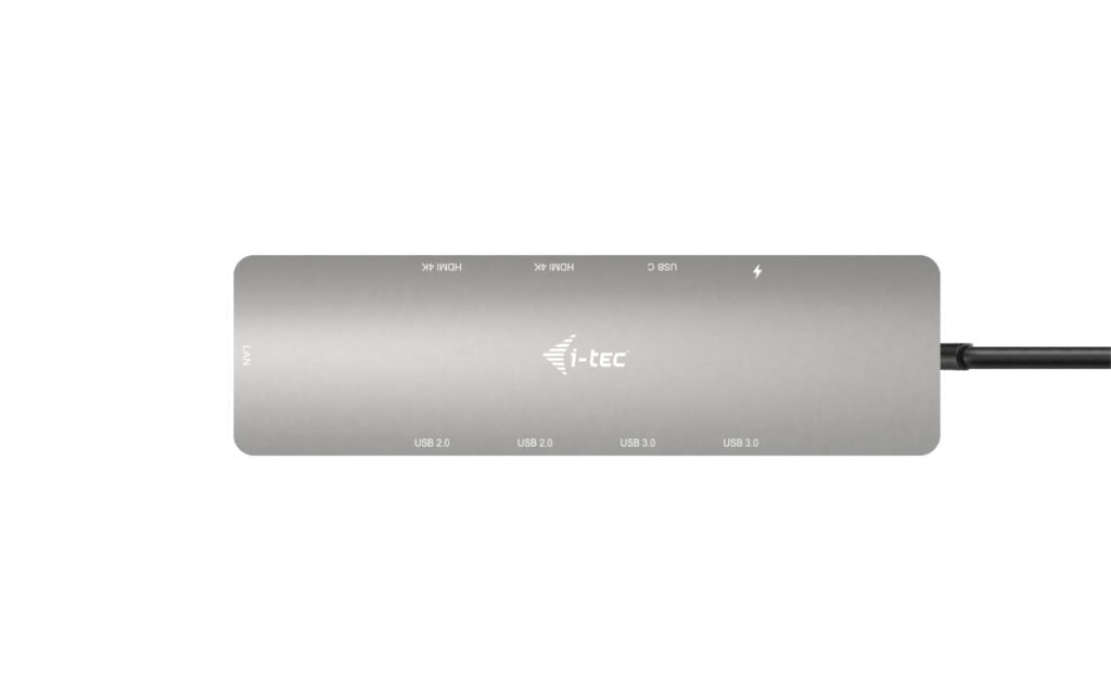 I-Tec Usb-C Metal Nano Dock 2x Hdmi 1x Glan 2x Usb 3.2 2x Usb 2.0 1x Usb-C 3.2 Gen.1 Data 1x Usb-C 100w Pd + Charger 100w
