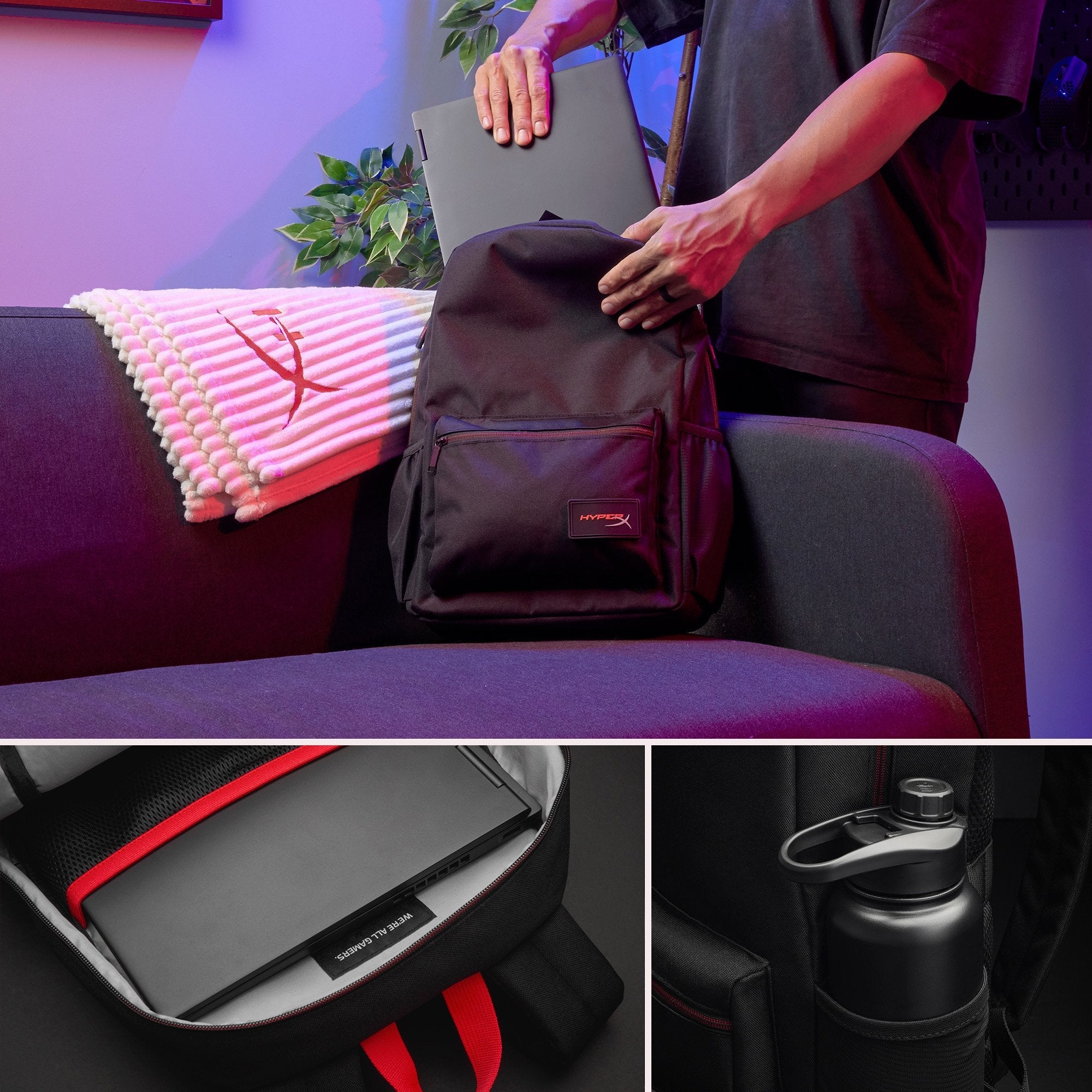 EAN 0197192827147 - HyperX Delta Backpack mochila City backpack Negro, Rojo Espuma de PU, Poliéster imagen 6