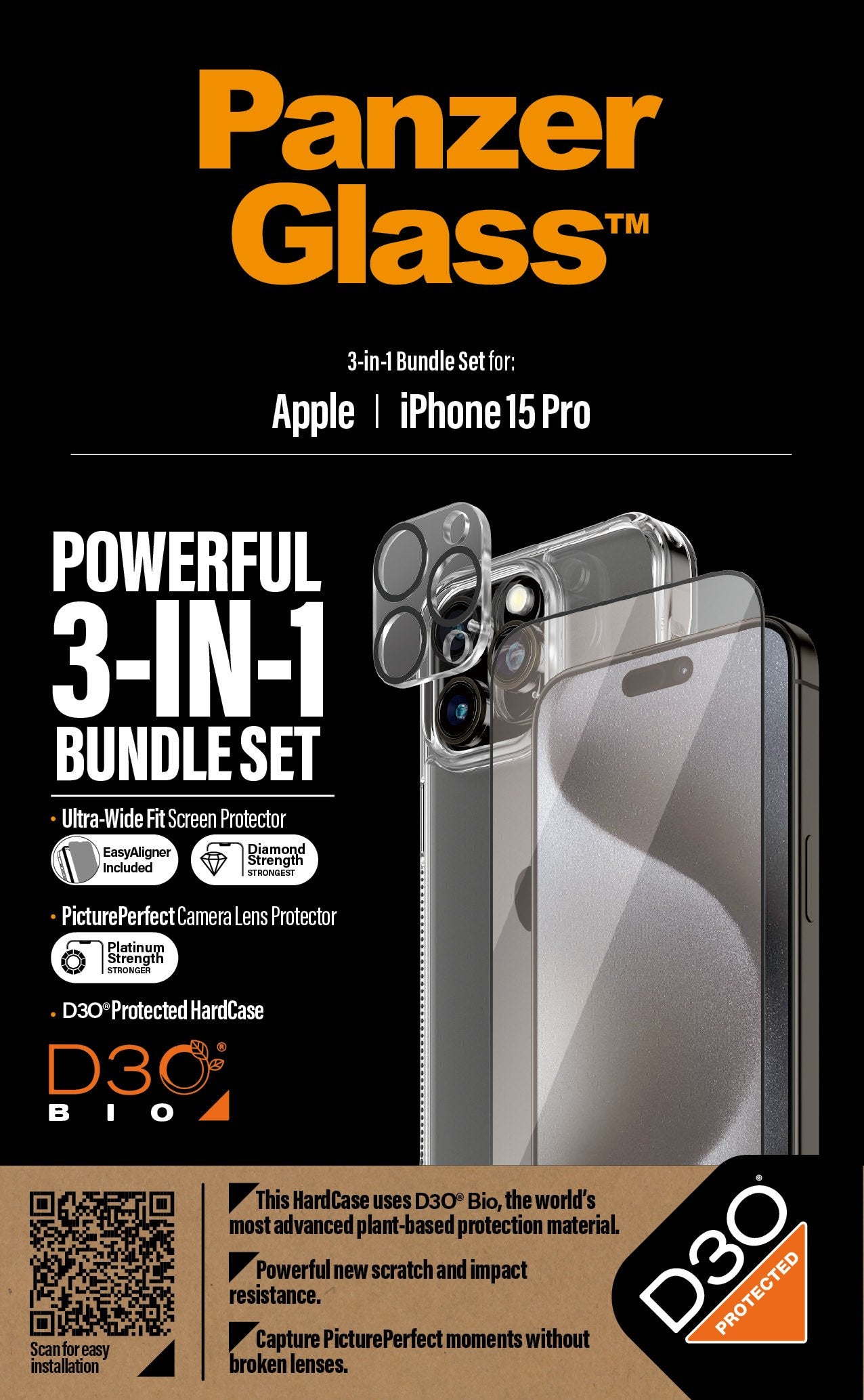 EAN 5711724211737 - PanzerGlass ® 3-in-1 Bundle iPhone 15 Pro Protector de pantalla Apple 1 pieza(s) imagen 5
