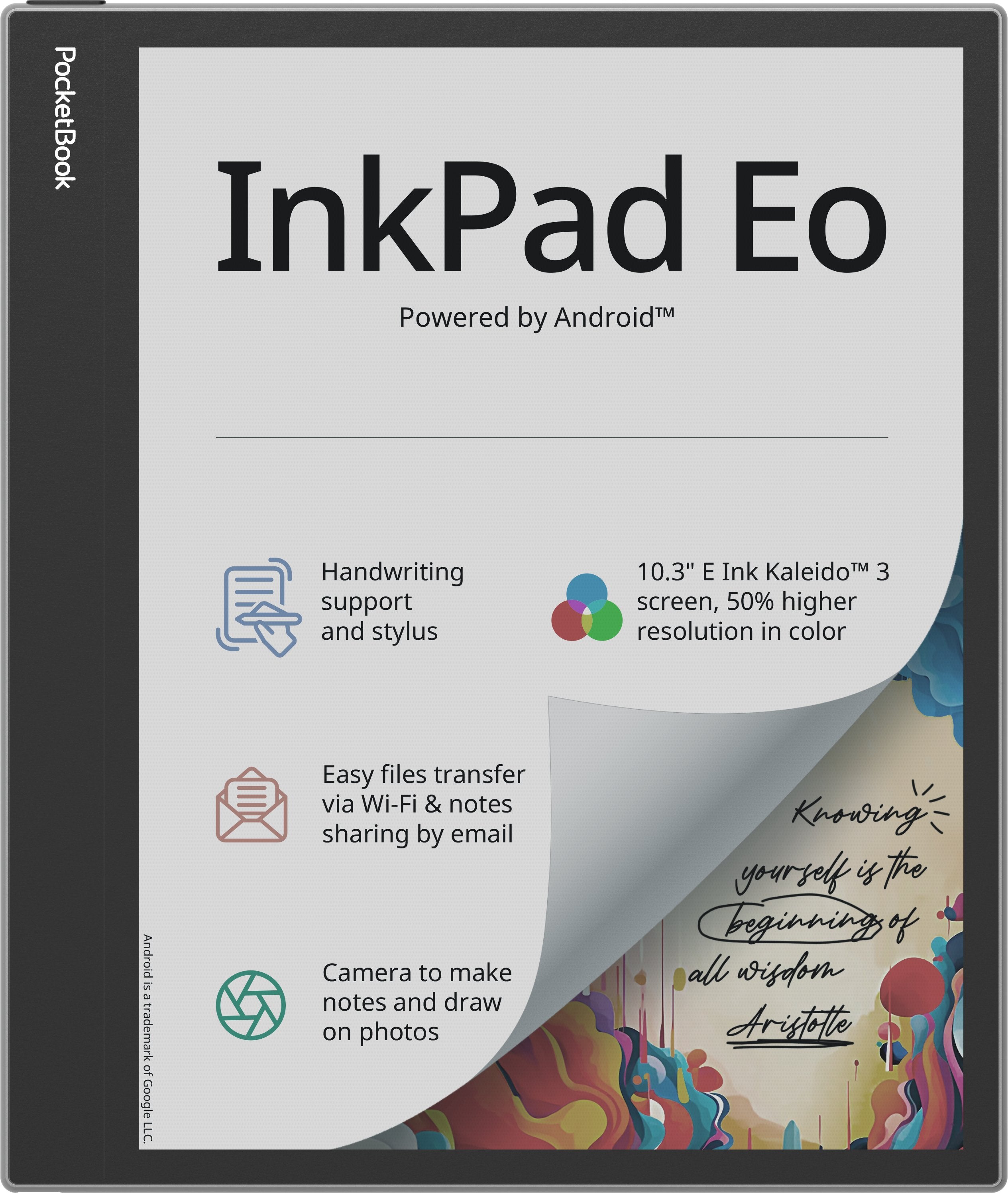 E Note Pocketbook Inkpad Eo Ereader 10.3" 64gb Gris Niebla Mist Grey