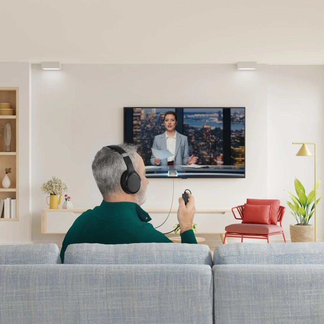 Sluchawki Nauszne Przewodowe Tv Czarne