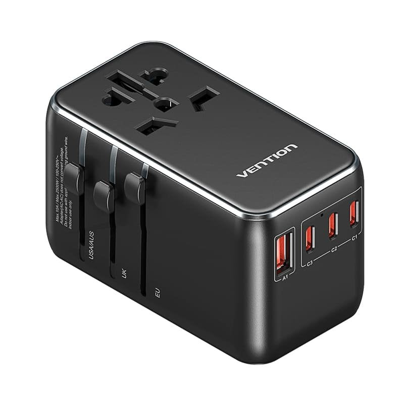 EAN 6922794784710 - Vention FJGB0 adaptador de enchufe eléctrico Universal Negro imagen 1