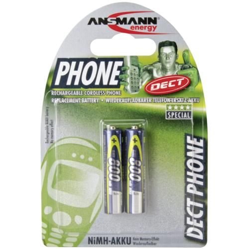 Ansmann 5035332 Batería Nimh Micro Aaa, Teléfono Dect, 800 Mah, Paquete De 2