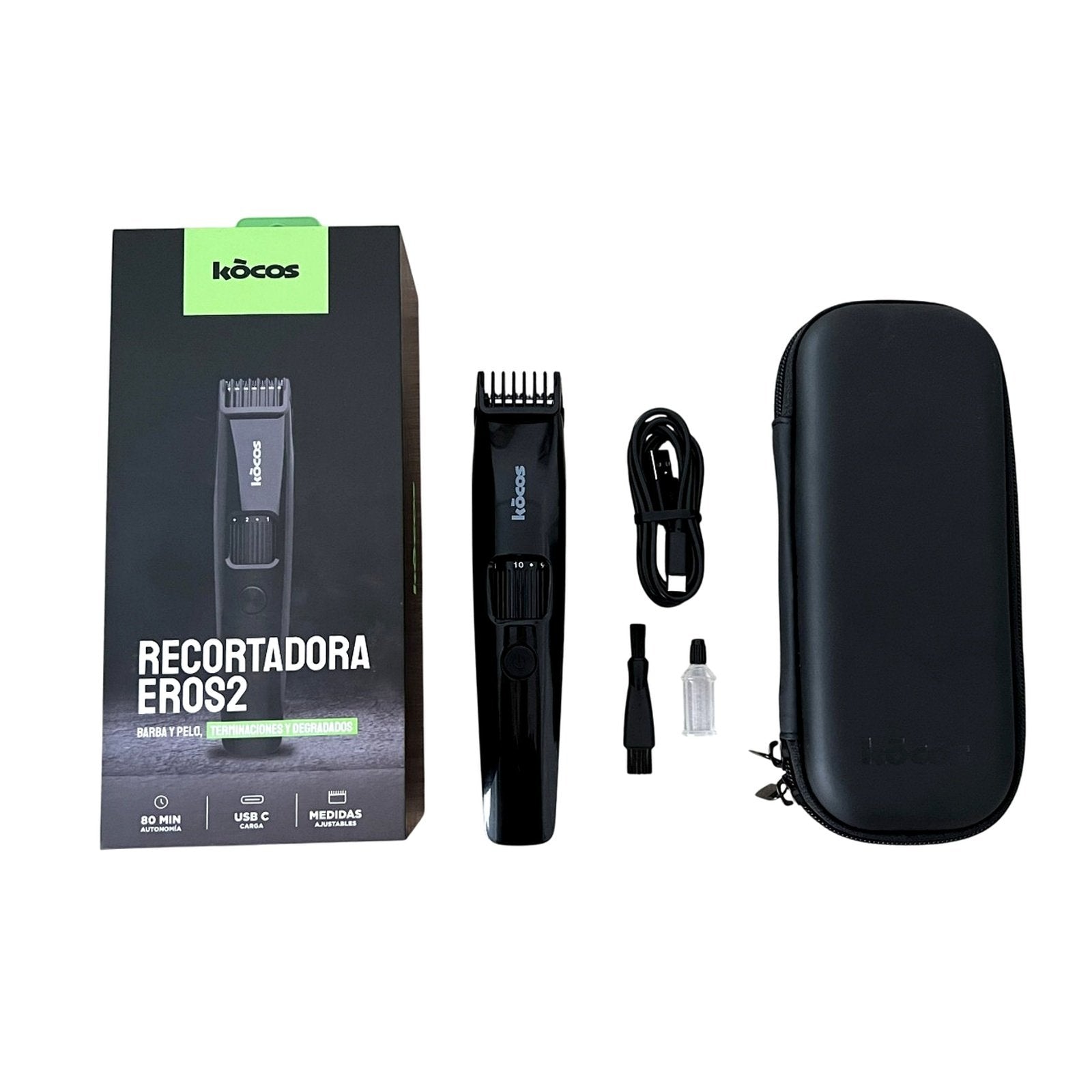 EAN 8437028106025 - Kocos EROS 2 HAIR CLIPPER+ CASE Máquina de afeitar de láminas Recortadora Negro, Gris imagen 10