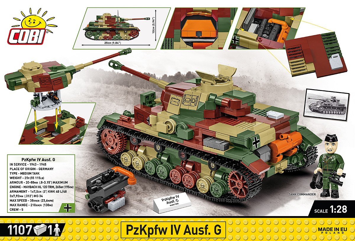Cobi Blocks Wwii Pzkpfw  Iv Ausf.G 1107 Blocks