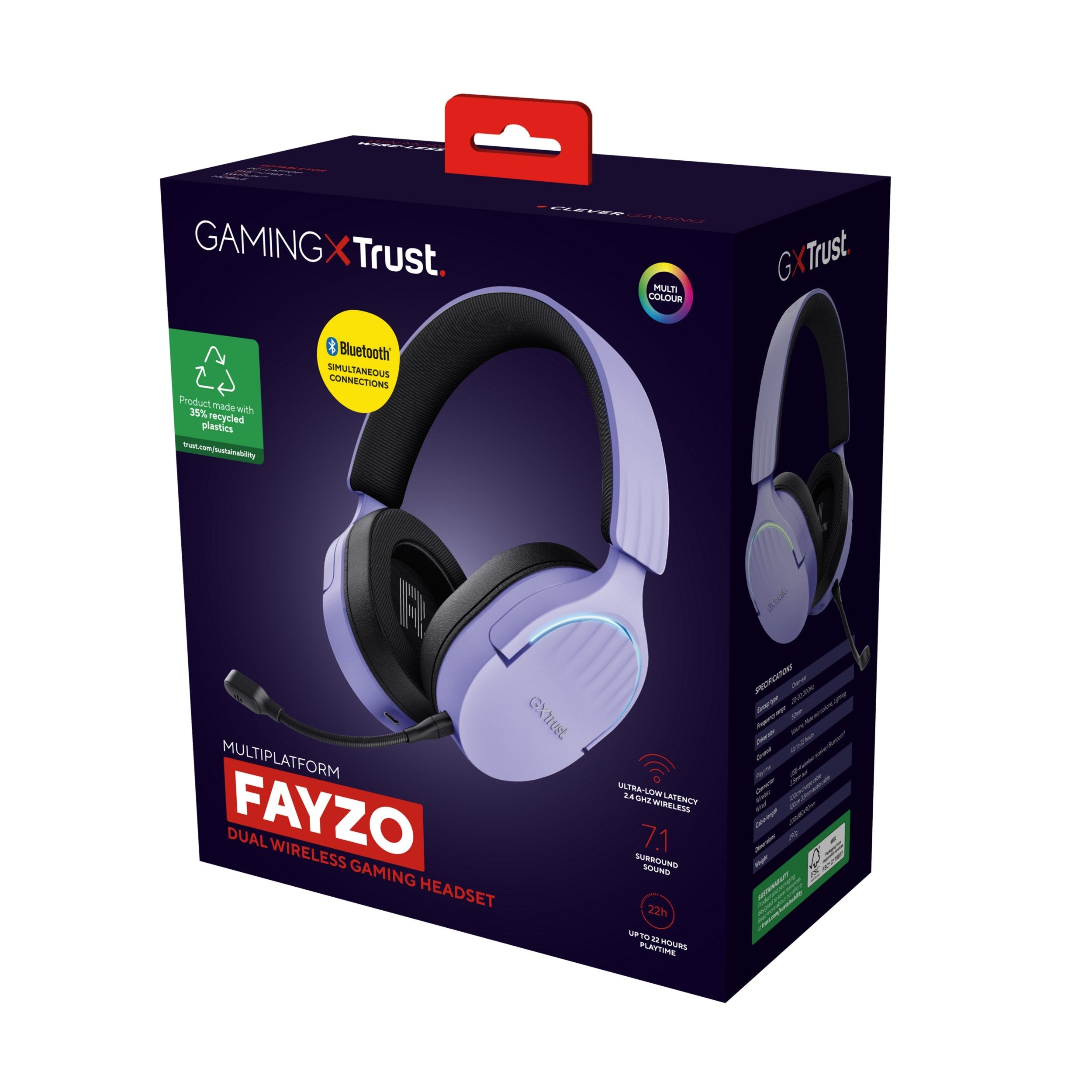EAN 8713439253054 - Trust GXT 491P FAYZO Auriculares Inalámbrico y alámbrico Diadema Juego USB tipo A Bluetooth Negro, Púrpur imagen 15
