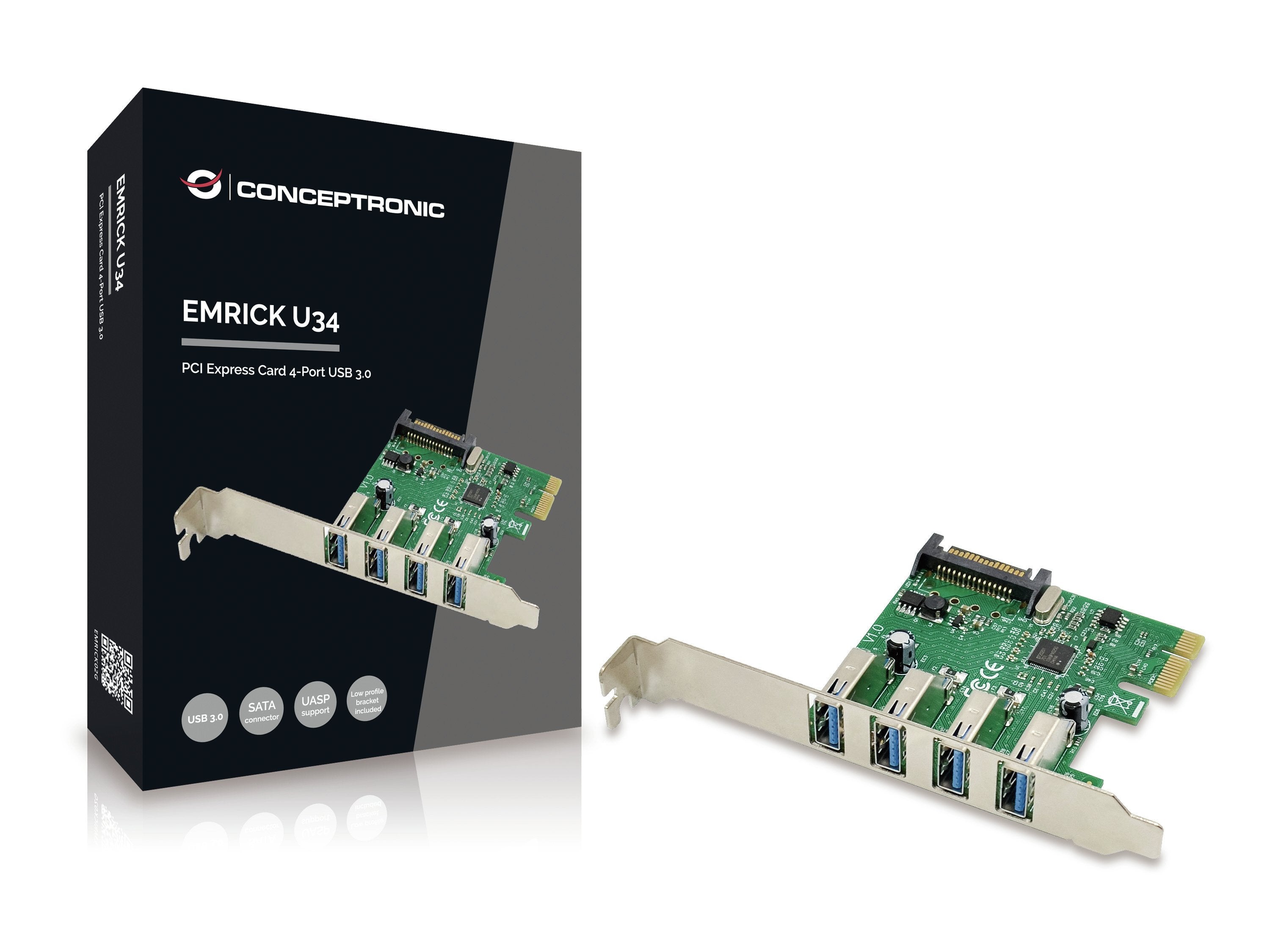 Controladora Conceptronic Pci Express 4 Puertos Usb 3.0 Emrick U64
