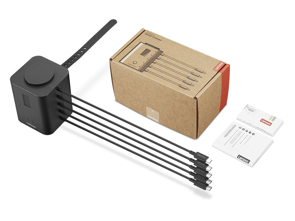 Lenovo Smart Charger Estación De Carga 19 Vatios 1 A 5 Conectores De Salida (24 Pin Usb-C) Negro Mundial