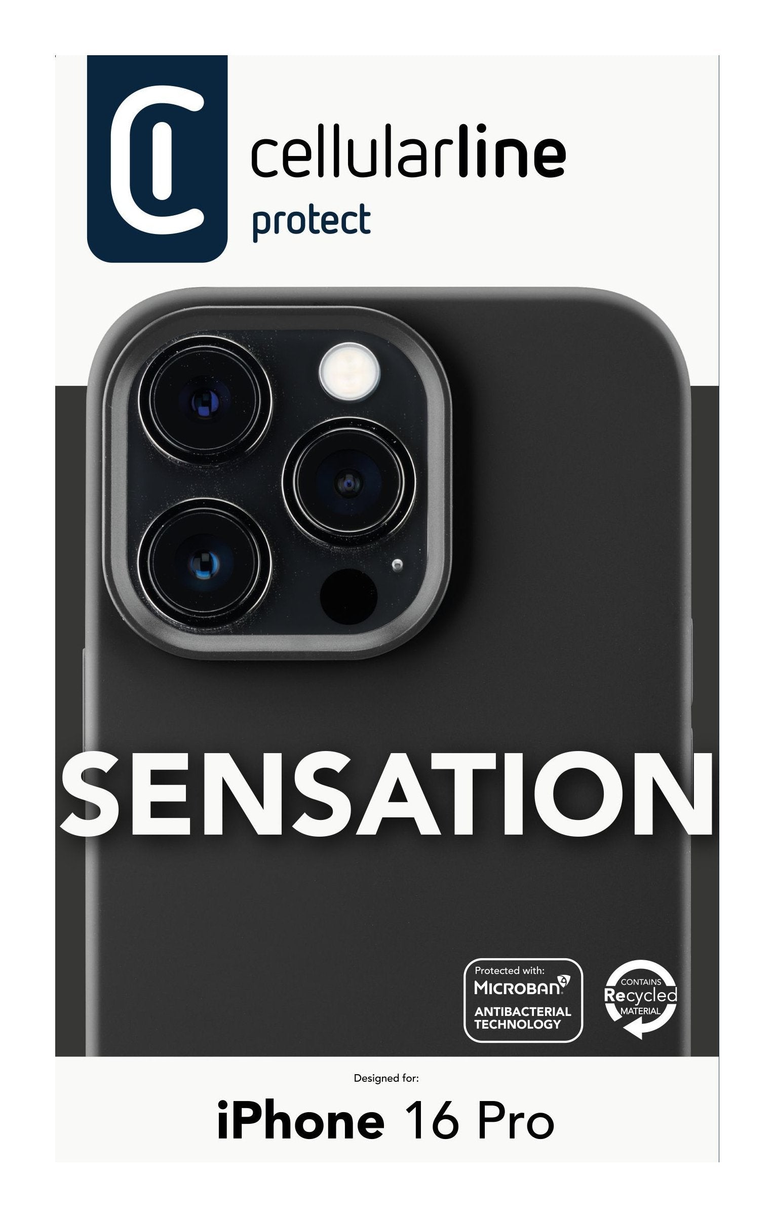 Funda Cellularline Sensation Para Iphone 16 Pro Negro