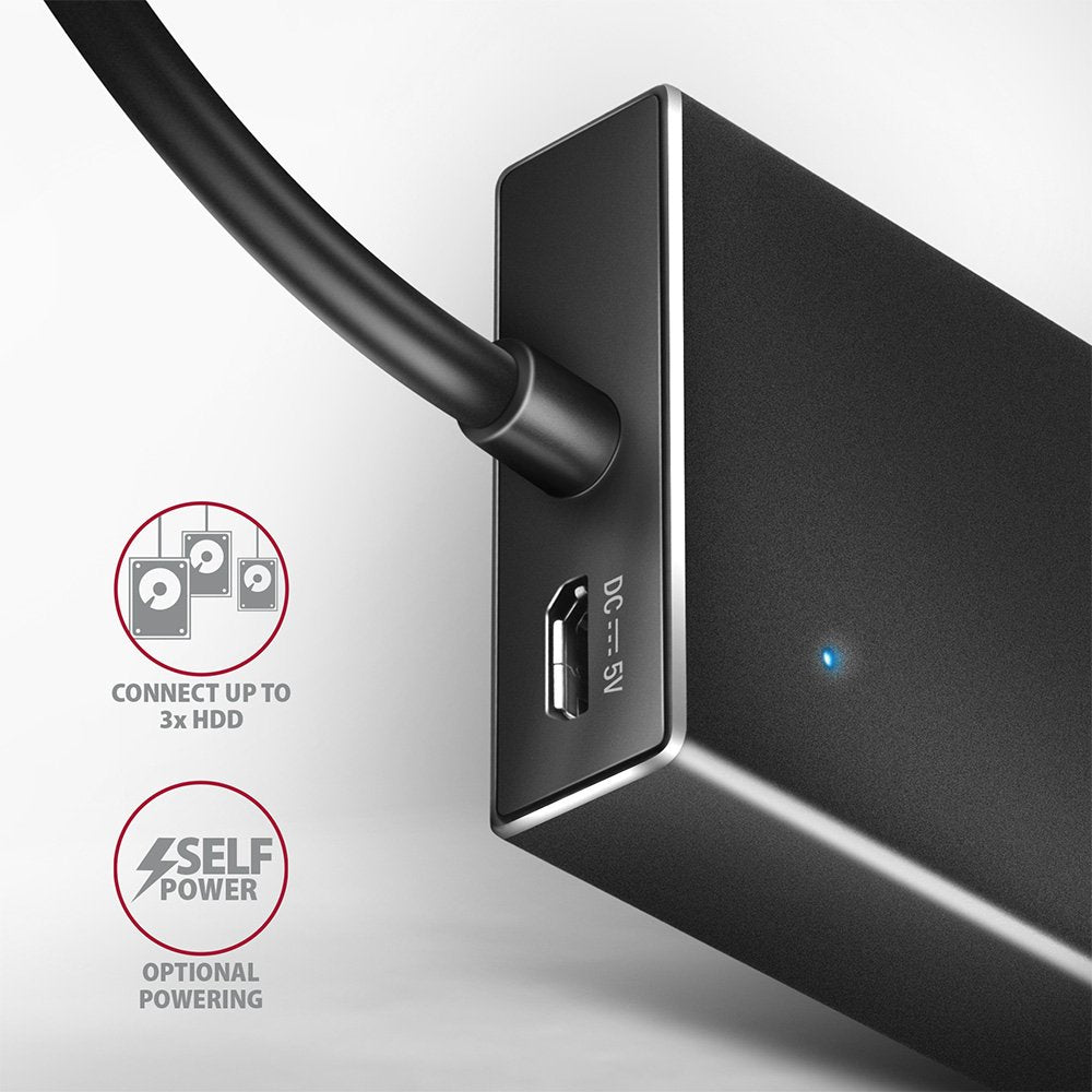 EAN 8595247907042 - Axagon HUE-F7C 7x USB 3.2 Gen 1 ALU FLAT hub micro power IN 30cm USB-C USB 3.2 Gen 1 (3.1 Gen 1) Type-A 5 imagen 5
