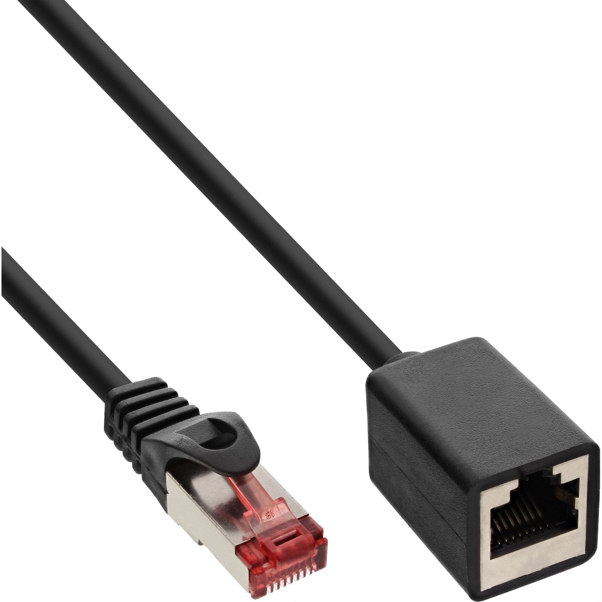 Extensión De Cable De Red Inline S/Ftp Pimf Cat.6 250mhz Cobre Libre De Halógenos Negro 0,5m