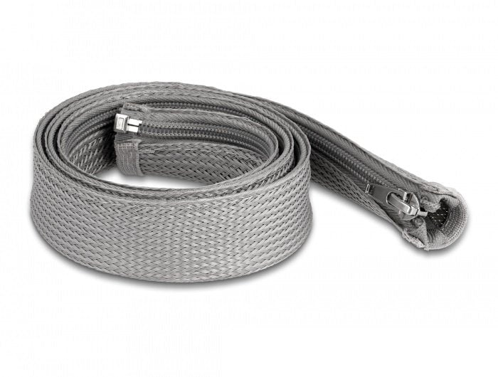 Delock Manga Trenzada Con Cremallera Resistente Al Calor 1 M X 30 Mm Gris