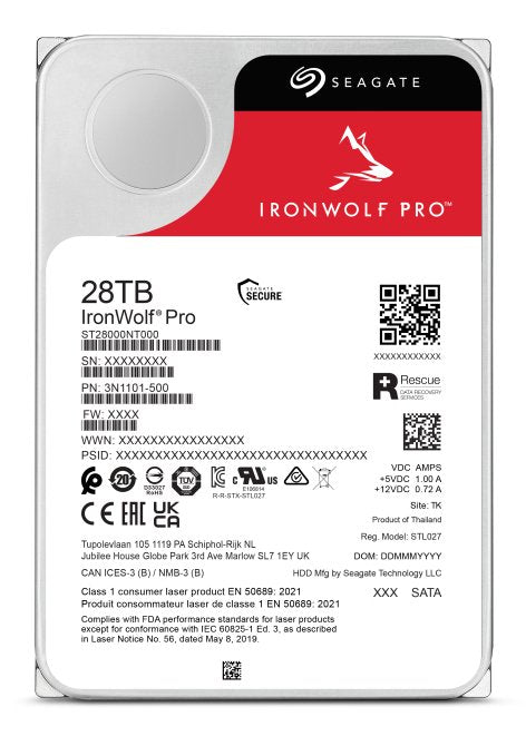 EAN 8719706438667 - Seagate IronWolf Pro ST28000NT000 disco duro interno 28 TB 7200 RPM 512 MB 3.5" Serial ATA III imagen 4