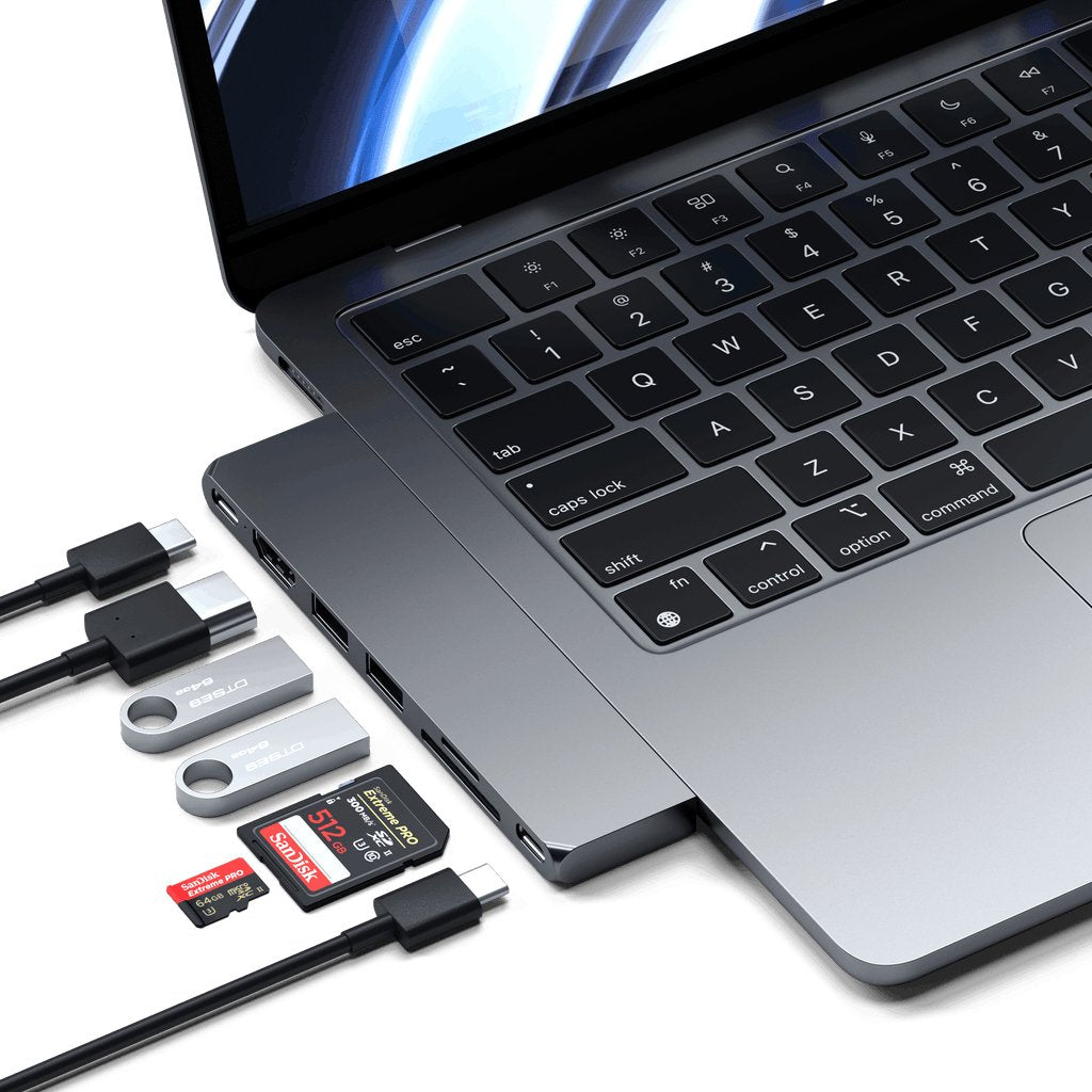 Satechi St-Hucphsm Base Para Portátil Y Replicador De Puertos Acoplamiento Usb 3.2 Gen 2 (3.1 Gen 2) Type-C Gris
