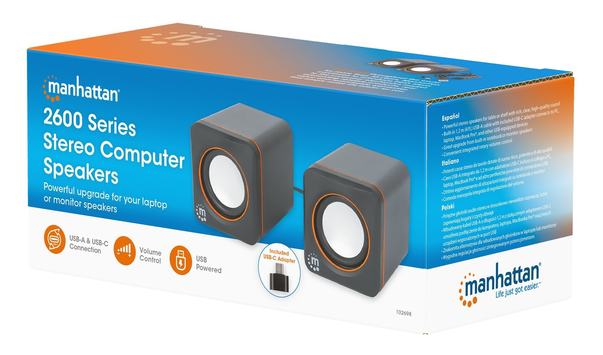 Manhattan Usb-Lautsprecher - 2600 Series Negro Orange
