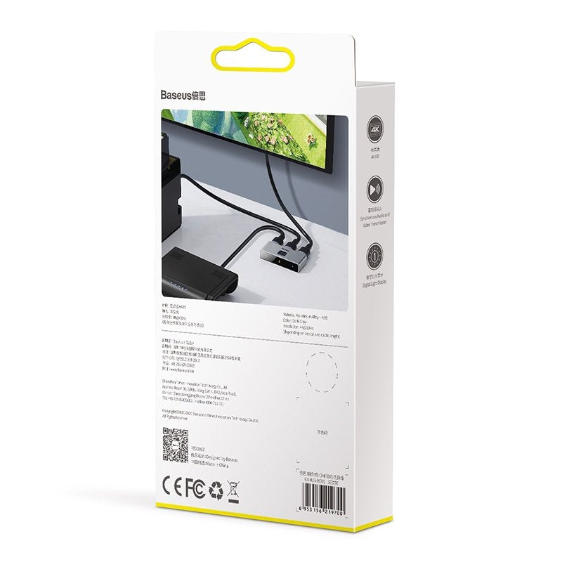 Divisor Hdmi Matrix Baseus 2en1 / 1v2 Gris