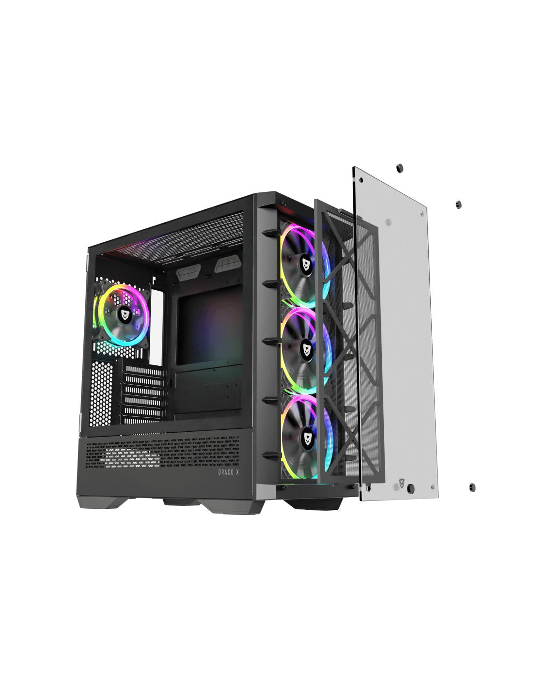 Nfortec Draco X Black Tempered Glass Usb 3.2 Black