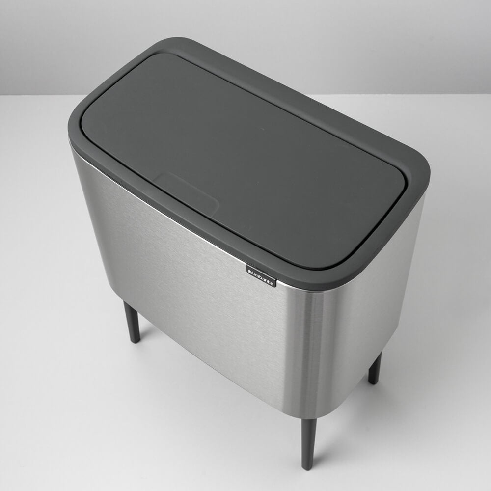 Brabantia 316081 Papelera 33 L Rectangular Acero Inoxidable Negro, Acero Inoxidable
