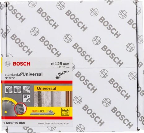 Disco De Corte Diamantado Bosch Professional Standard Para Universal, Ø 125 Mm, 10 Piezas, Diámetro 22,23 Mm