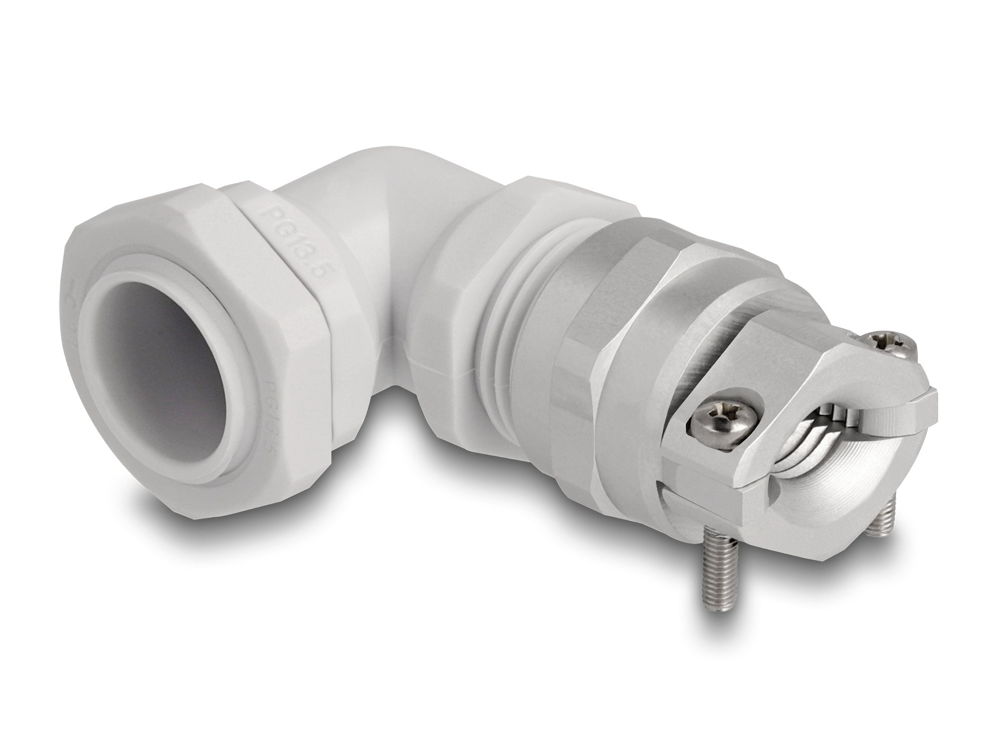 Delock 60596 Prensaestopas Con Alivio De Tensión Y Protección Contra La Flexión Ángulo De 90 ° Pg13,5 Gris