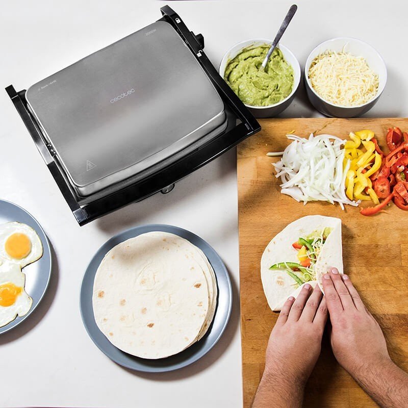 Cecotec Kontaktgrill Rock?N Grill 2000 W (Negro/Edelstahl, 2.000 Watt) 3025