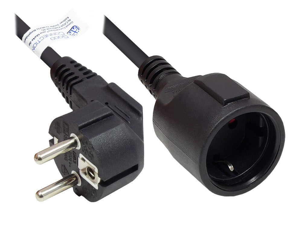 Good Connections Schutzkontakt Verlängerung Schwarz 2m