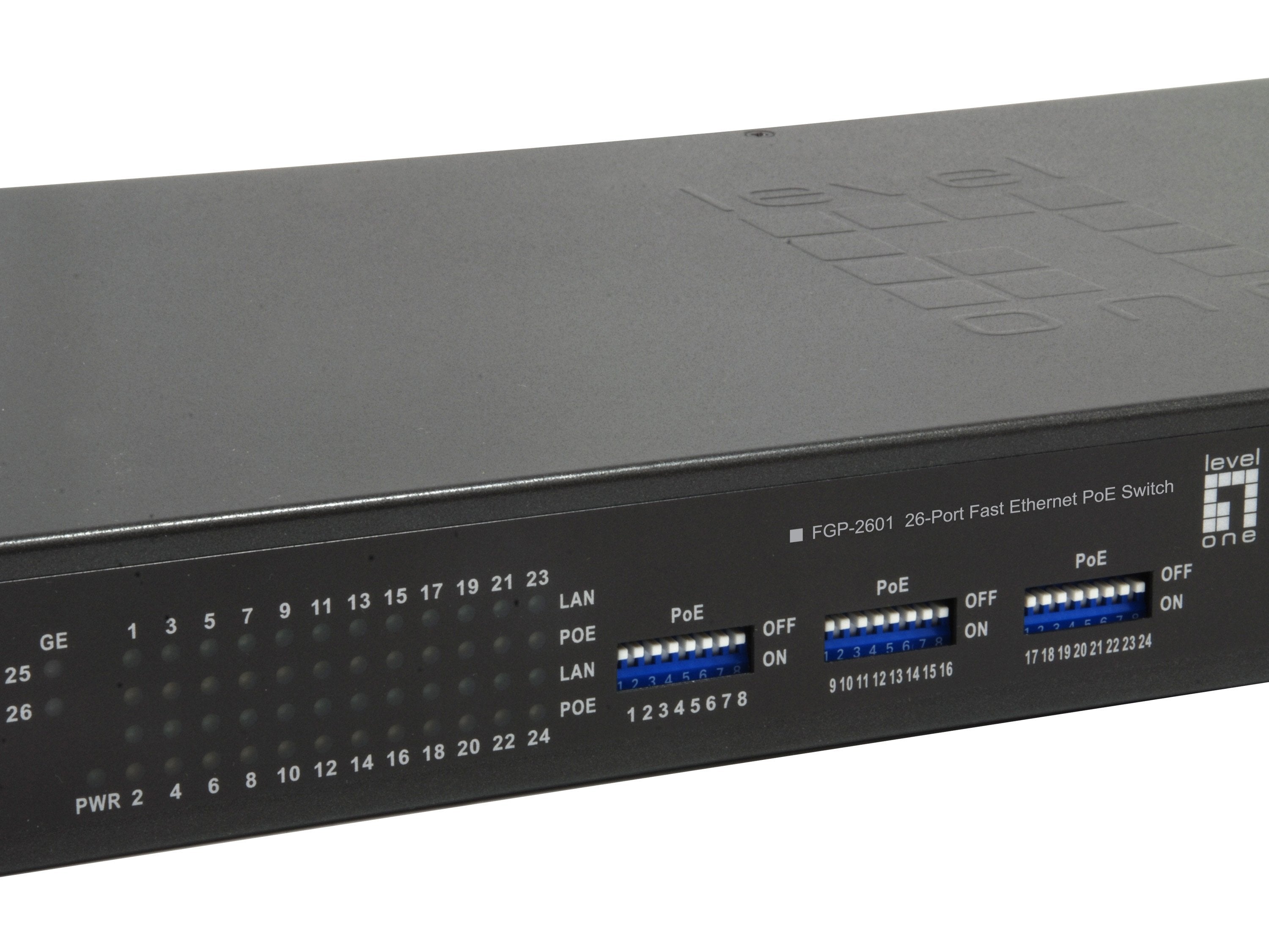 Levelone Switch 24x Fe Fgp-2601 2xge        19" 150w 24xpoe