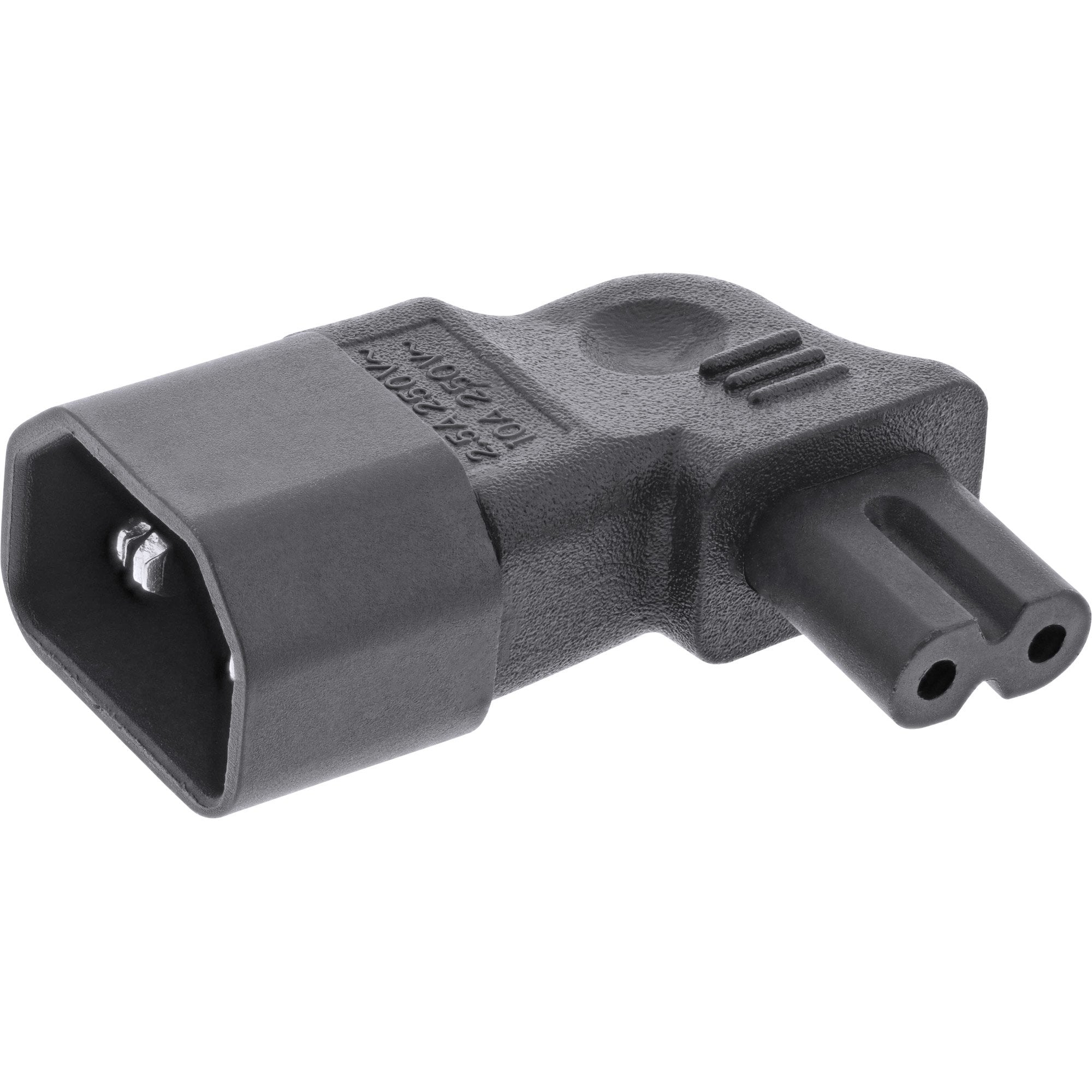 Adaptador De Alimentación Inline Iec 60320 C14 / C7, Ángulo Izquierdo/Derecho