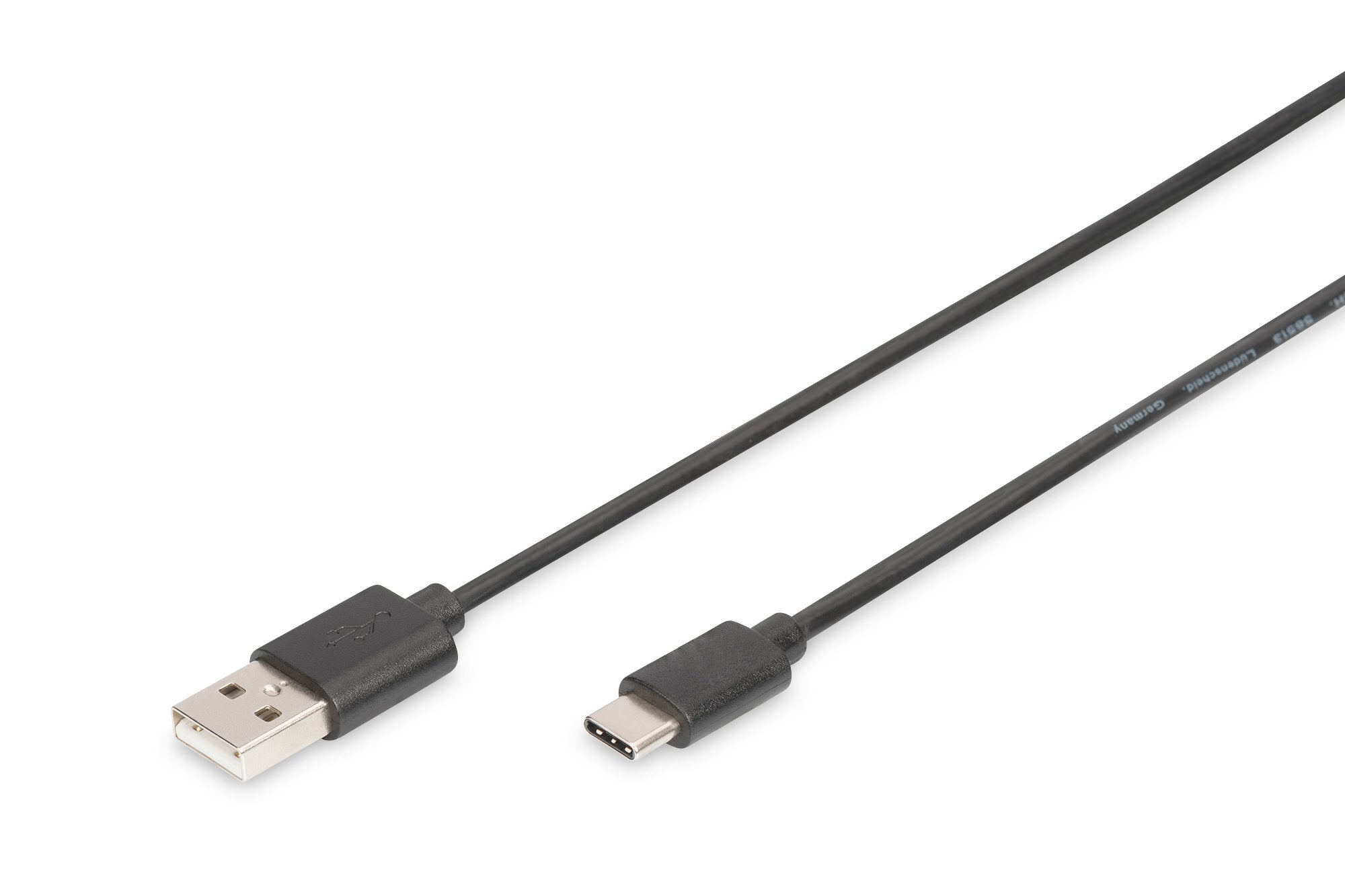 EAN 4016032455233 - Digitus AK-300154-010-S cable USB USB 2.0 1 m 2 x USB A USB C 0,48 Gbit/s Negro imagen 1