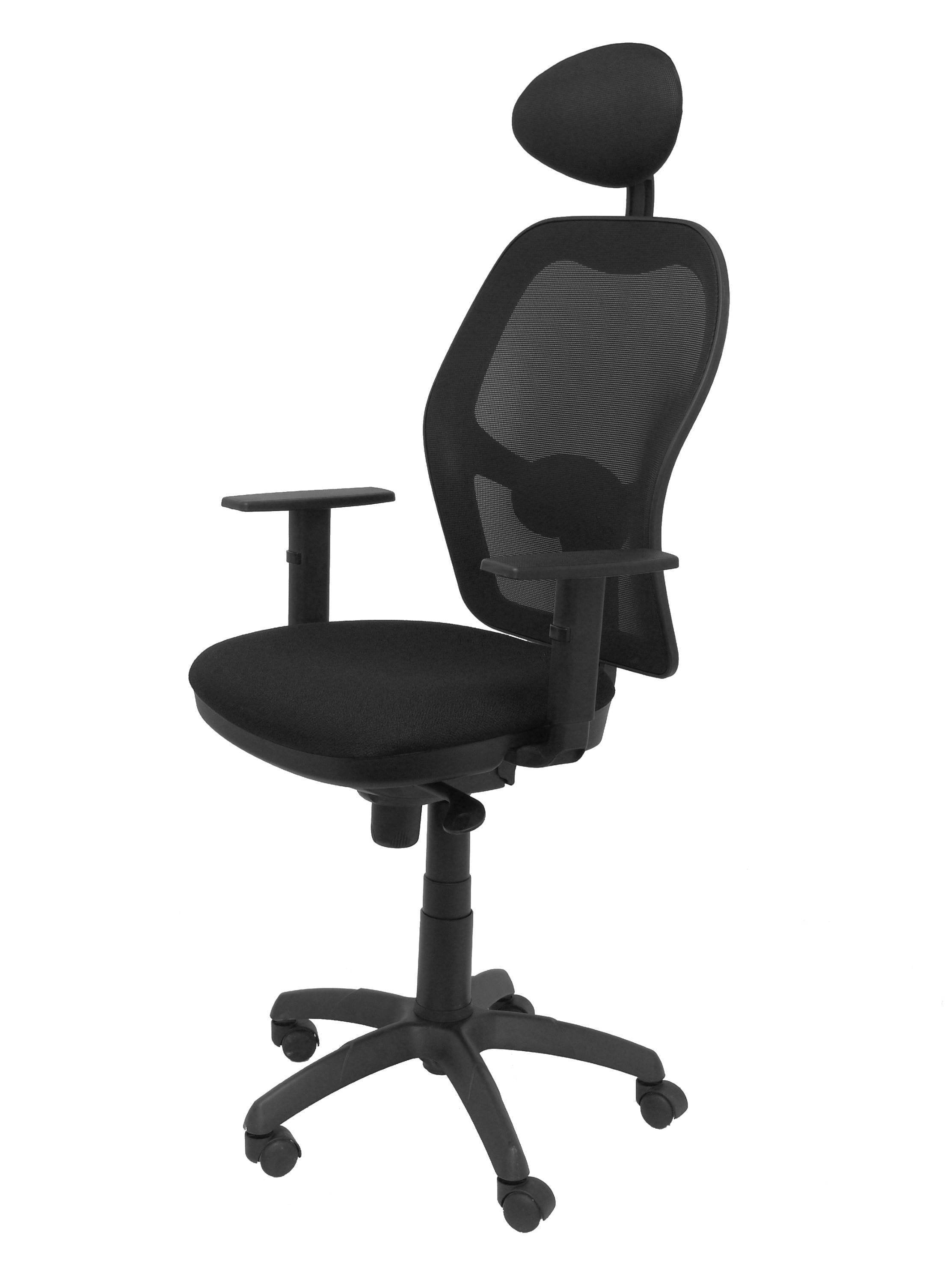 Silla Jorquera Malla Negra Asiento Bali Negro Con