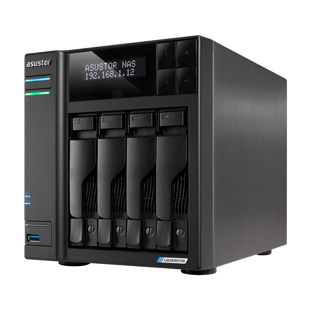 Servidor Nas Asustor Lockerstor As6704t 4 Bahias 3.5   4 X M.2 Nvme Celeron N5105  Quad Jasper Lake 2.0ghz 4gb 2x2.5gbe  Pciex1 Hdmi  Raid 0,1 Jbod S