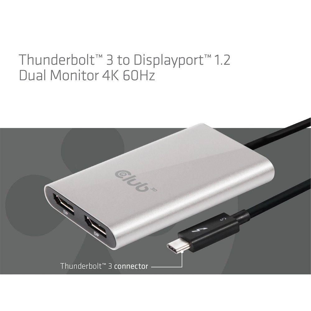 Club3d Thunderbolt 3 A Dos Pantallas Displayport 1.2 4k 60hz