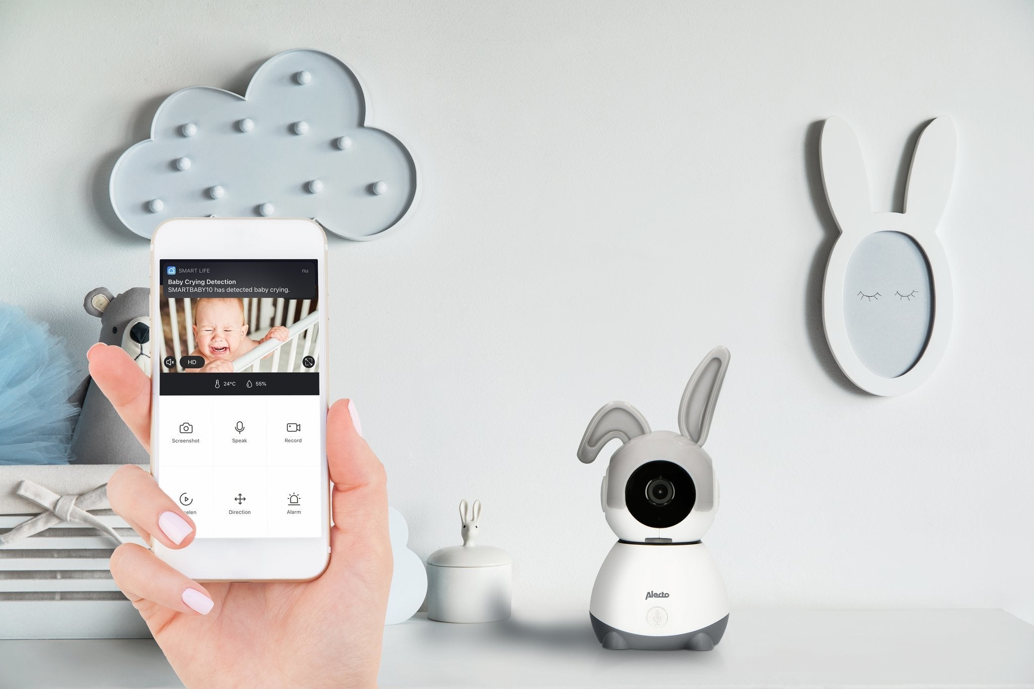 EAN 8712412592890 - Alecto SMARTBABY10 video-monitor para bebés Wi-Fi Antracita, Blanco imagen 20