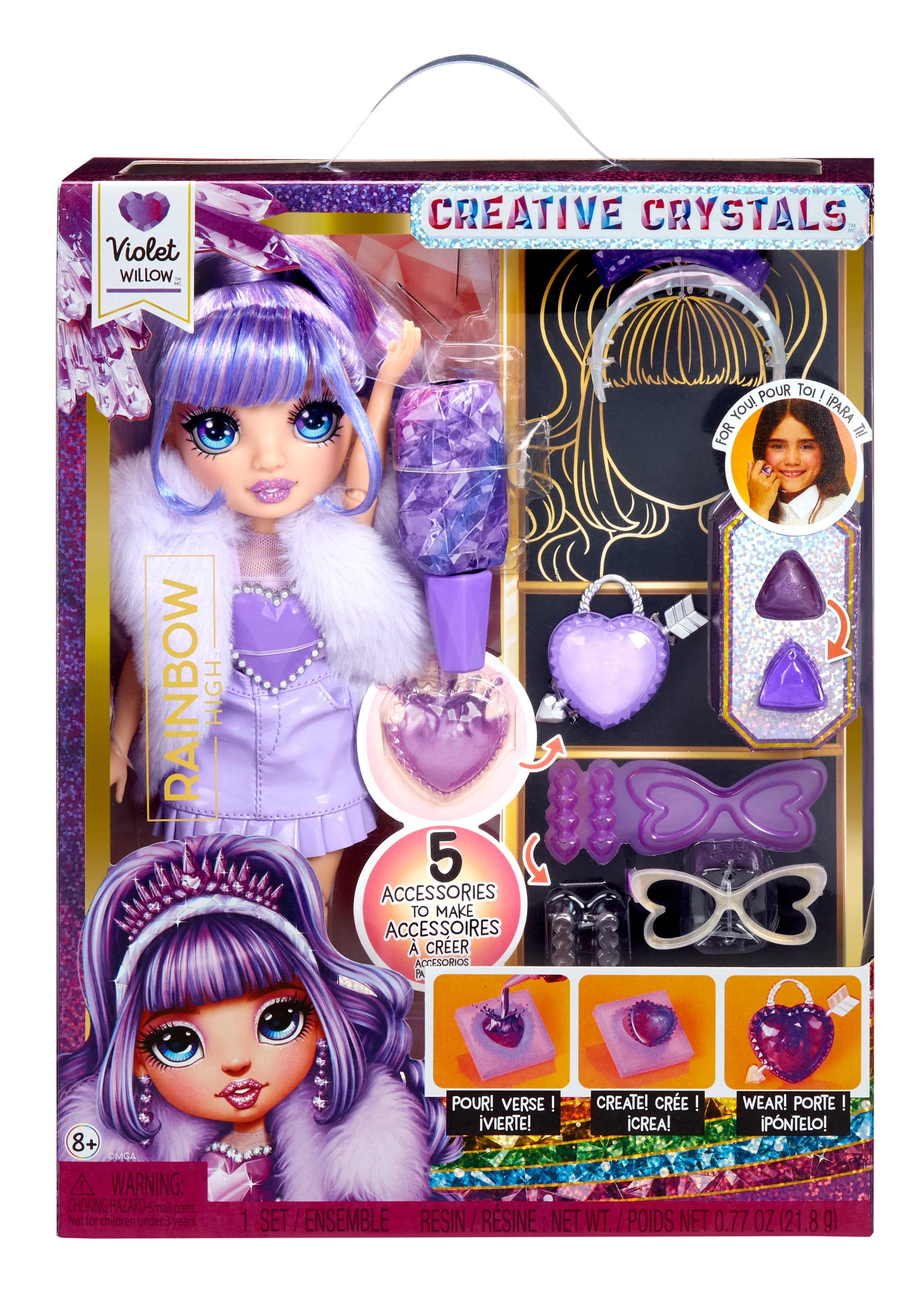 EAN 0035051121404 - Rainbow High Creative Crystals Fashion Doll- Violet imagen 5