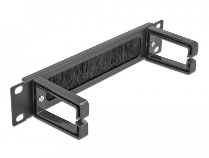 Delock 10" Barra Escobilla Gestión Cable Con 2 Soportes 1 U Negro