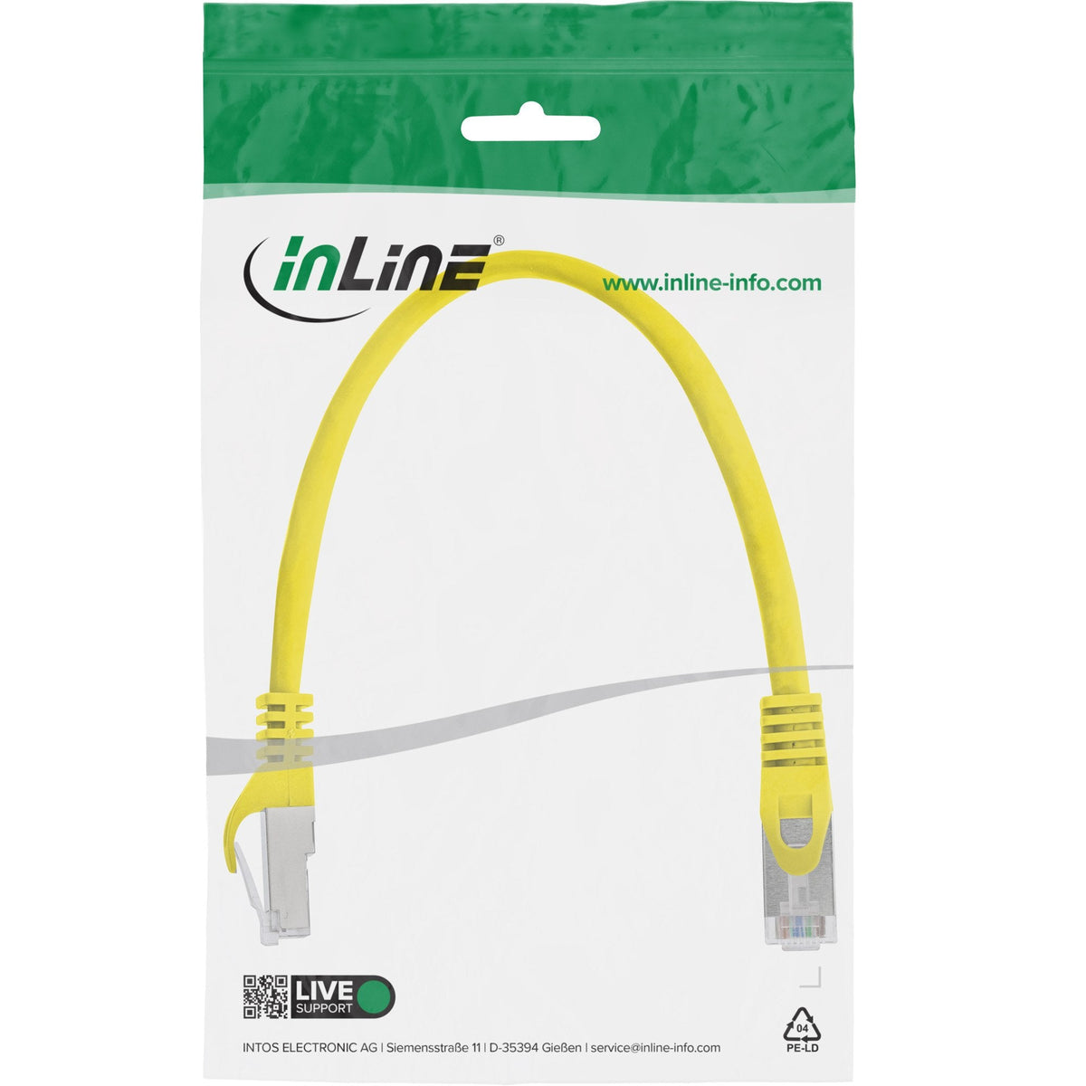 Cable De Red Inline Sf/Utp Cat.5e Amarillo 0,3m