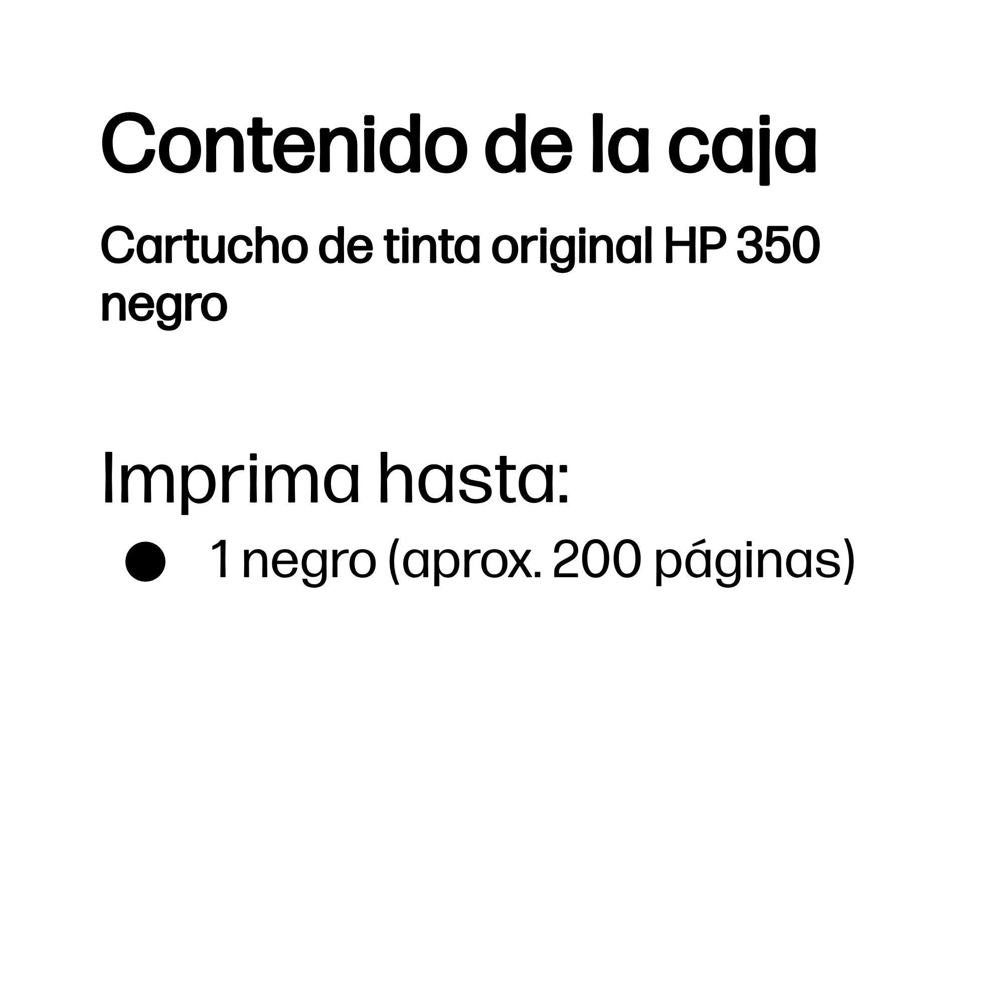 EAN 0808736844567 - HP 350 Black Original Ink Cartridge cartucho de tinta 1 pieza(s) Rendimiento estándar imagen 3