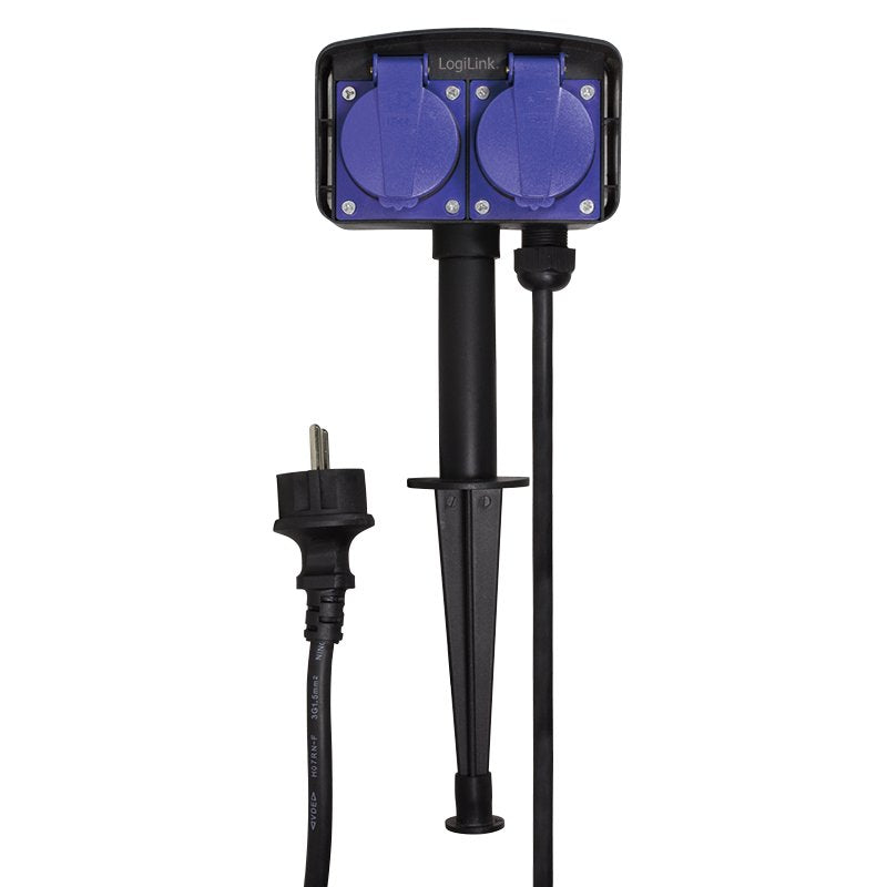 Logilink Lps214 Base Múltiple 2 M 2 Salidas Ac Exterior Negro, Azul