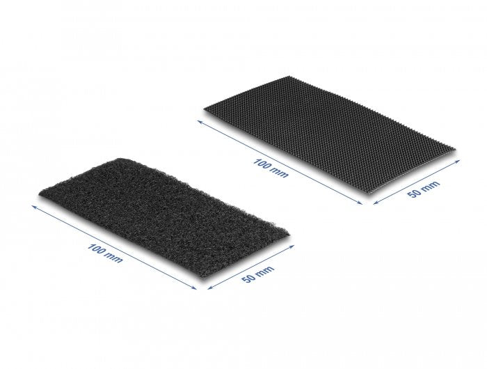 Delock Klettpad Autoadhesivo Con Klett-Kabelbinder Set 10 Piezas Negro