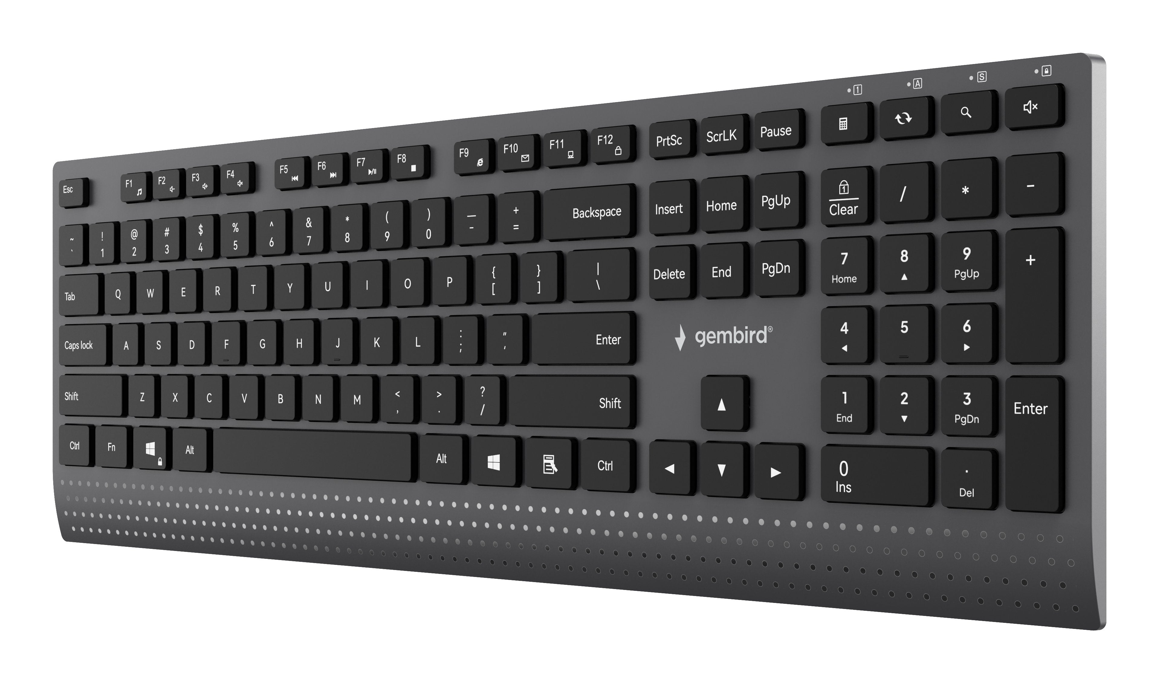 Gembird Slim Wired Multimedia Keyboard With Tipo C Adapter Us Layout
