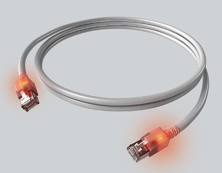 Easylan Dualboot Led Cable De Red Rj45 S Ftp Cat.6a (Class Ea), Mit Sacon Stecker, Lsoh, Grau, 1 M