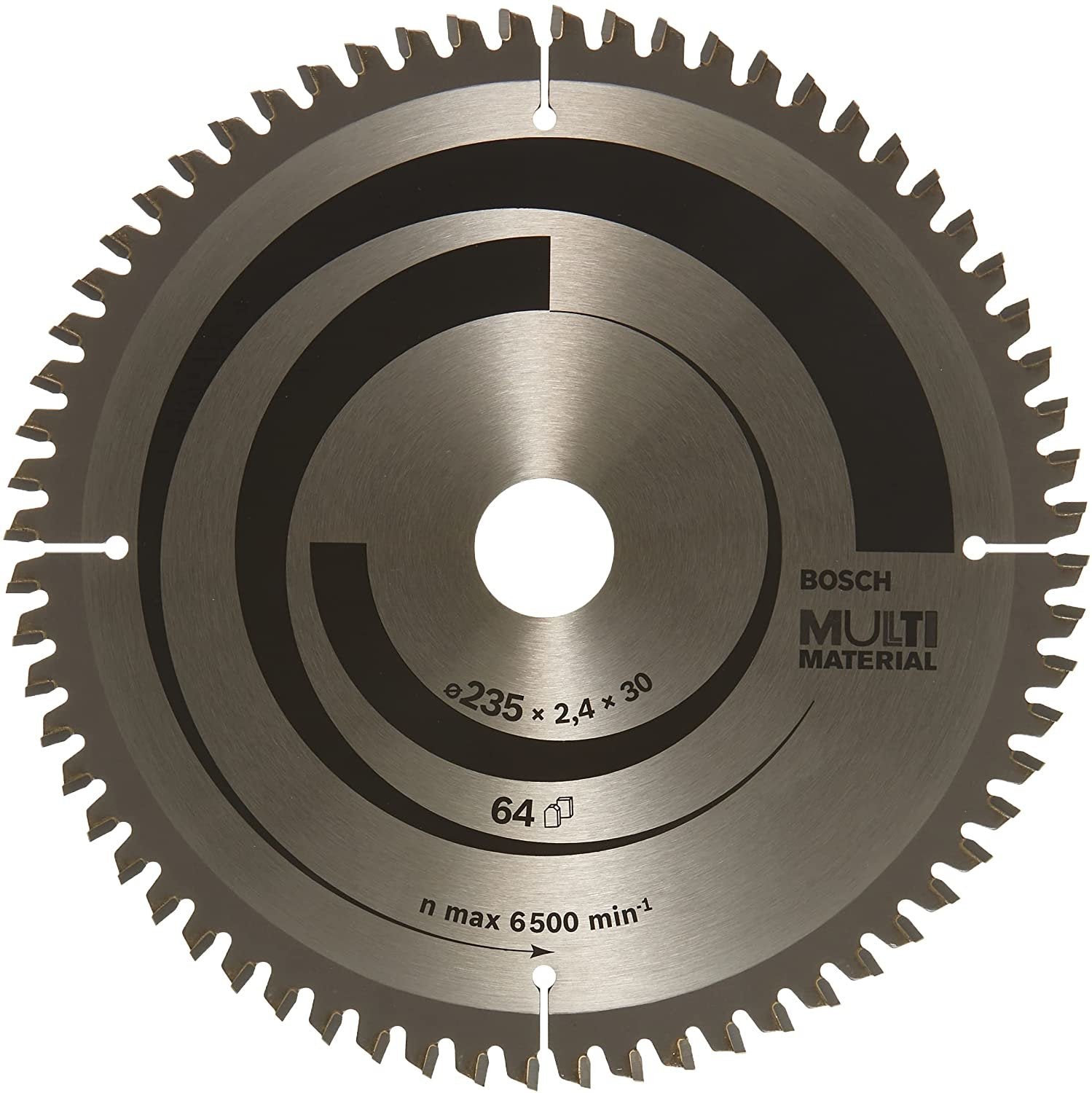 Hoja De Sierra Circular Bosch Multimaterial, Ø 235 Mm, 64 Dientes (Diámetro 30 Mm, Para Sierras Circulares Manuales) 64z 2608640514