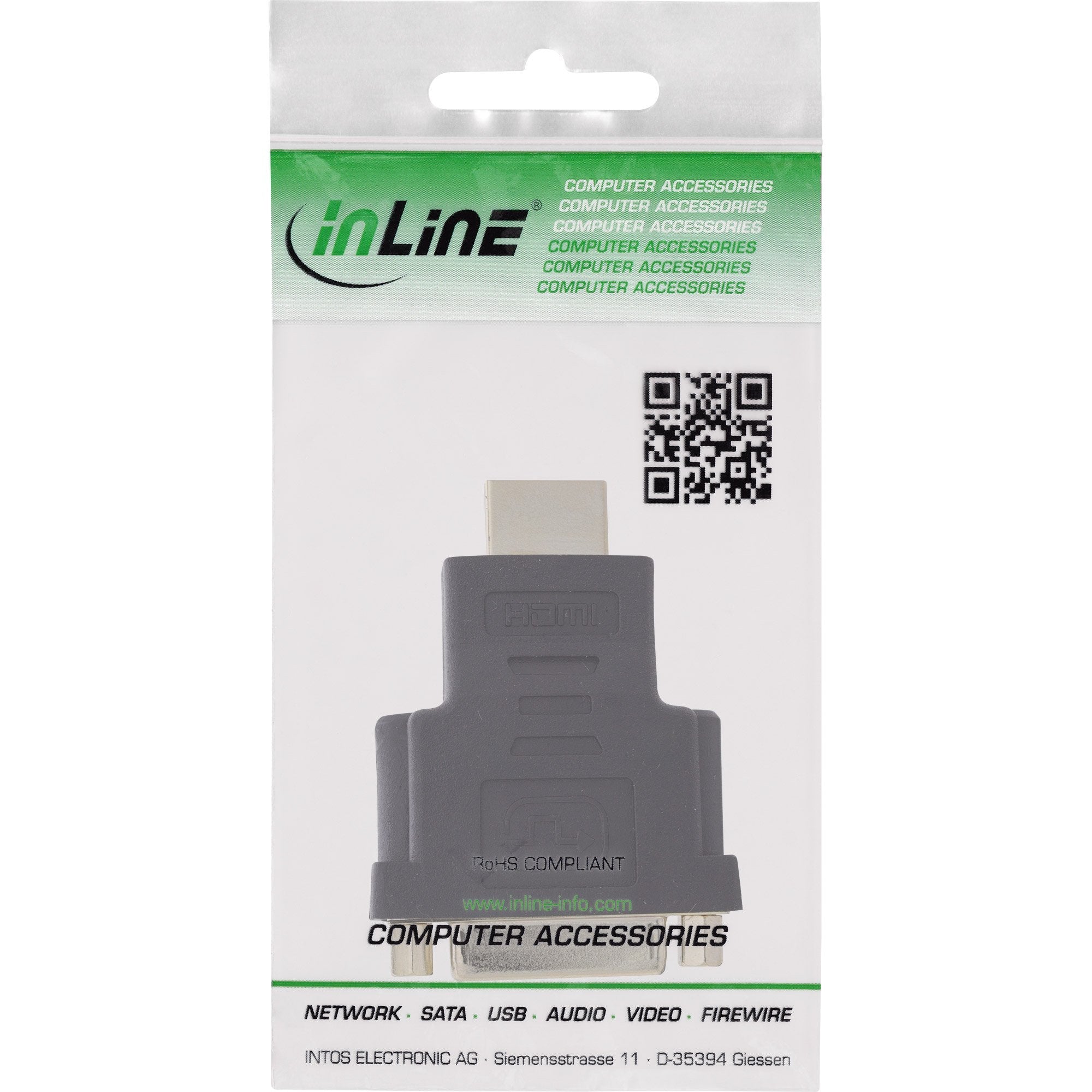 Adaptador Inline Hdmi A Dvi Macho A 24+1 Hembra