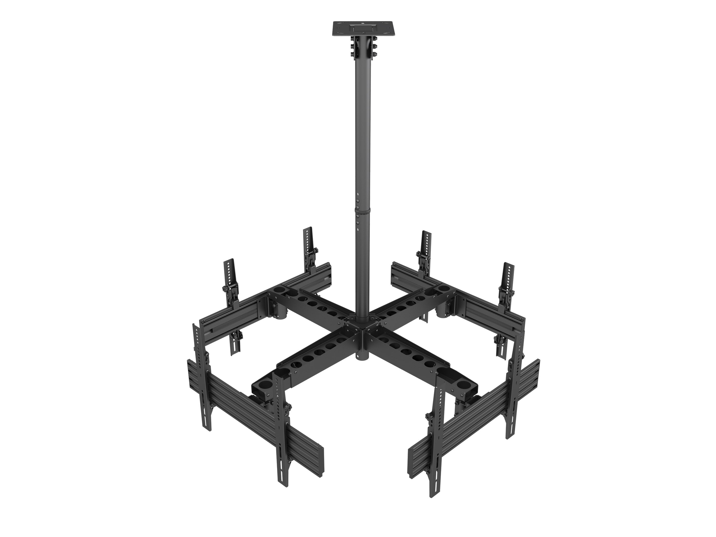 Equip Soporte De Techo Profesional Para 4 Pantallas Tv De 32"-65" - Inclinable - Gestion De Cables - Peso Max 30kg X Soporte - Vesa 600x400mm