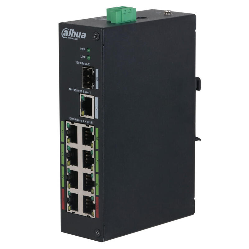 Dahua Lr2110-8et-120-V2 Switch Rango Temp Extendida Epoe 8 Puertos 10/100 + 1rj45 Uplink Gigabit + 1sfp Gigabit 120w No_manejable Layer 2