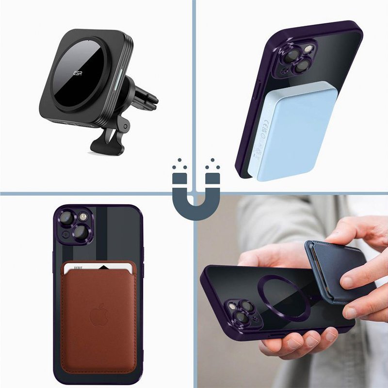 Funda Cool Iphone 15 Pro Magnetica Violeta